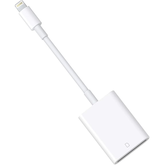 Lightning to SD Card Reader for Select iPhone, iPad and iPod Models (Support iOS 13 and Before), Trail Game Camera Viewer, No App Required (White)