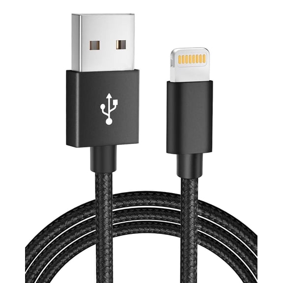 Lightning to USB Charging Cable, MFI Certified, Fast Data Transfer, Black- Compatible with iPhone 14/13/12/11/X/XR/XS/8/7/6/5, iPad