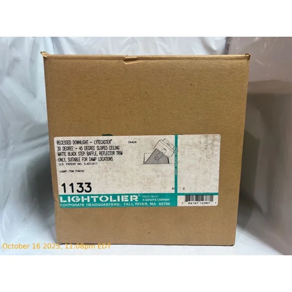 Lightolier 1133 Recessed Downlight Lytecaster 30-45 Degree Sloped Ceiling