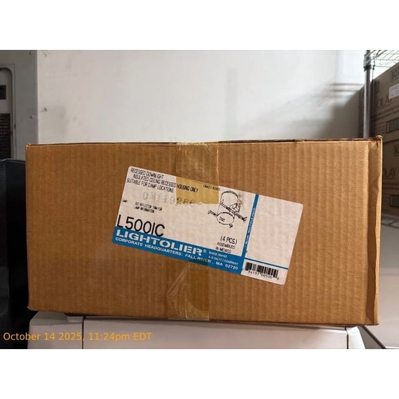Lightolier L500IC Recessed Downlight Insulated Ceiling Housing Only 4Pcs.
