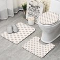 thumbnail image 1 of Lightpink Daisy Flower Linear Pattern Bathroom Rugs Sets 3 Piece,Toilet Cover Set,Absorbent Non Slip Bathroom Mats Sets with U-Shaped Contour Rug Toilet Rug Set, 1 of 5