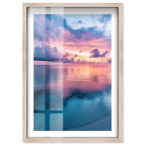 Lightplay on Waves Shadowbox Print Travel Photography by Notoriart, Blonde Frame, 37 x 55