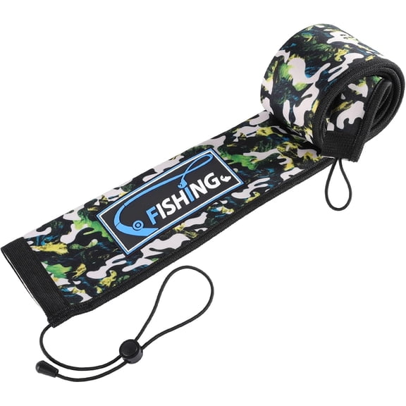 Lightproof Neoprene Fishing Rod Sleeve - Fishing Rod Cover for Storage & Transportation - Puncture Resistant Rod Sock for Casting, Trolling, Spinning Rods (Cyan Camo, 65in)