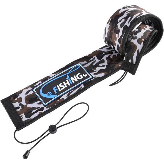 Lightproof Neoprene Fishing Rod Sleeve - Fishing Rod Cover for Storage & Transportation - Puncture Resistant Rod Sock for Casting, Trolling, Spinning Rods (Gray Camo, 65in)