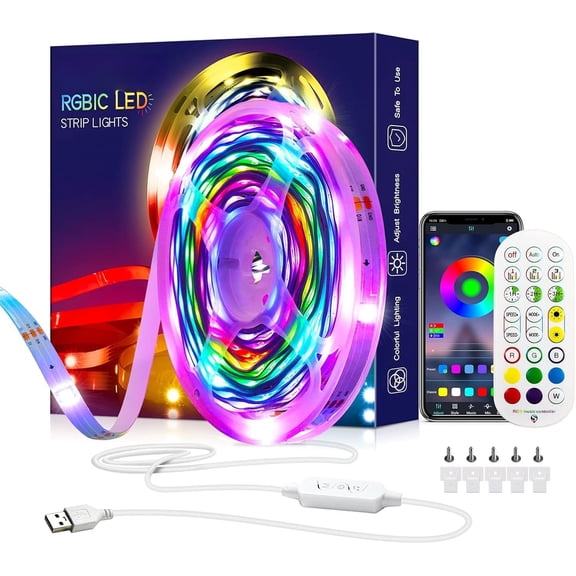 Lights for , 33ft Chasing Effect Dream ICRGB Light Strip, Light Strips APP Control Music Sync Color Changing Strip Lights with Remote for christmas Decoration