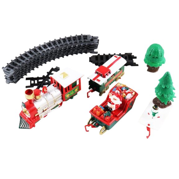 Lights And Sounds Christmas Train Set Railway Tracks Battery Operated Toy For Kids Xmas Gift 2026