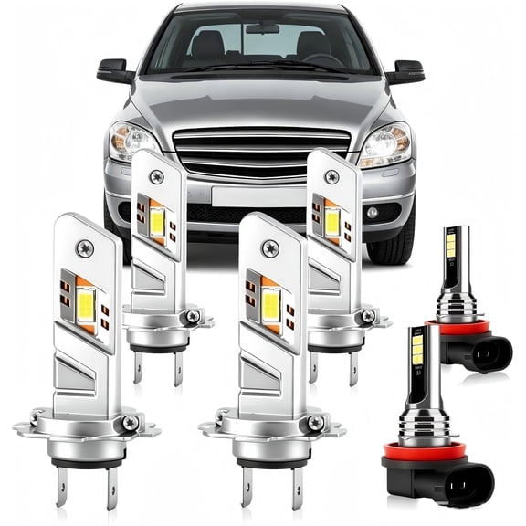 Lights Bulbs Fit For Mercedes-Benz B200 2006-2011, High Low Beam Fog Lamp Bulbs Combo, 30000LM 800% Brightness Plug and Play, 6500K White, Pack of 6