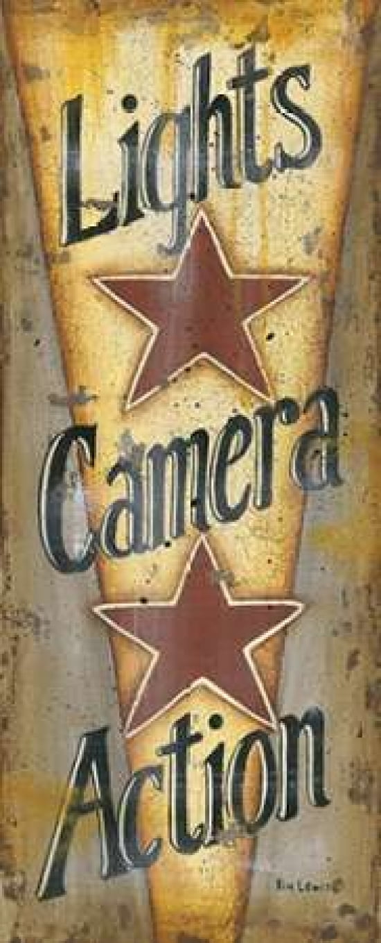 Lights-Camera-Action Canvas Art - Kim Lewis (10 x 20)