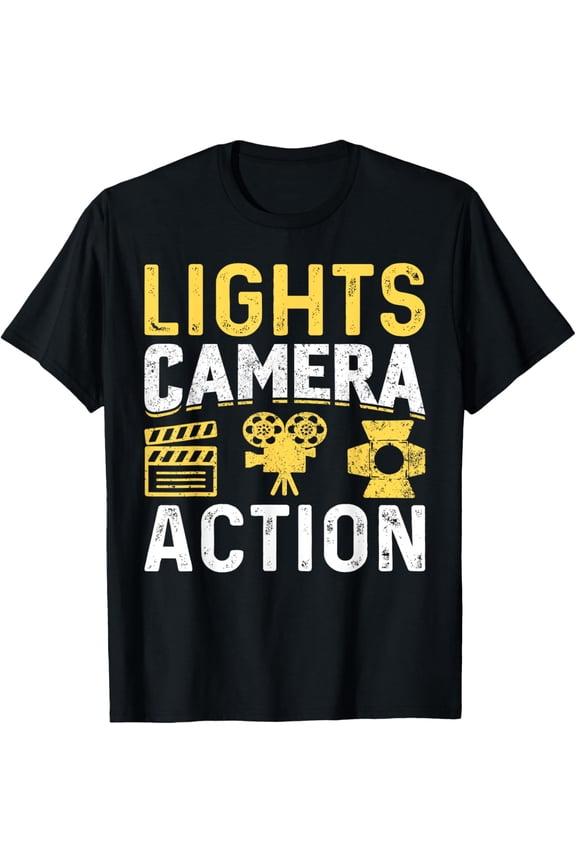 Lights Camera Action Movie Director TV Producer Filmmaker T-Shirt
