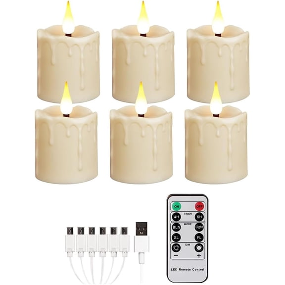 Lights Flickering Timer Flameless Candles with Remote, 6 count Tealight Votive Candles for Halloween Xmas Party Decor Wedding Table Centerpieces