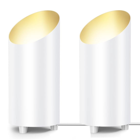 2 Pack Uplighting Indoor Floor Can Light,6W Up Lights with 3000K LED GU10 Bulbs, Uplights Floor Spot Lights Indoor for Home Accent Lighting, 5.9 FT Plug Cord & Foot Switch, White