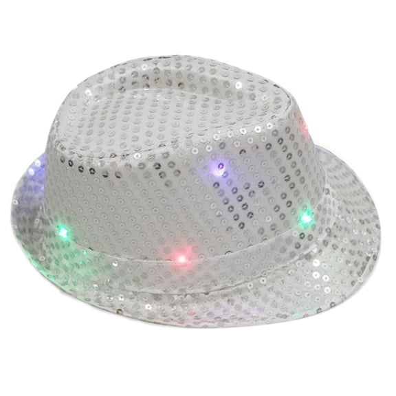 Lights Mardi Gras Light Up Fedora Hat Themed Party Fedora Hat Supplies Kid Blingbling Show Dance Hat