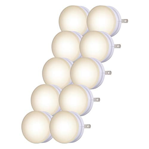 Warm White Mini LED Plug-in Night Lights, 10 Pack