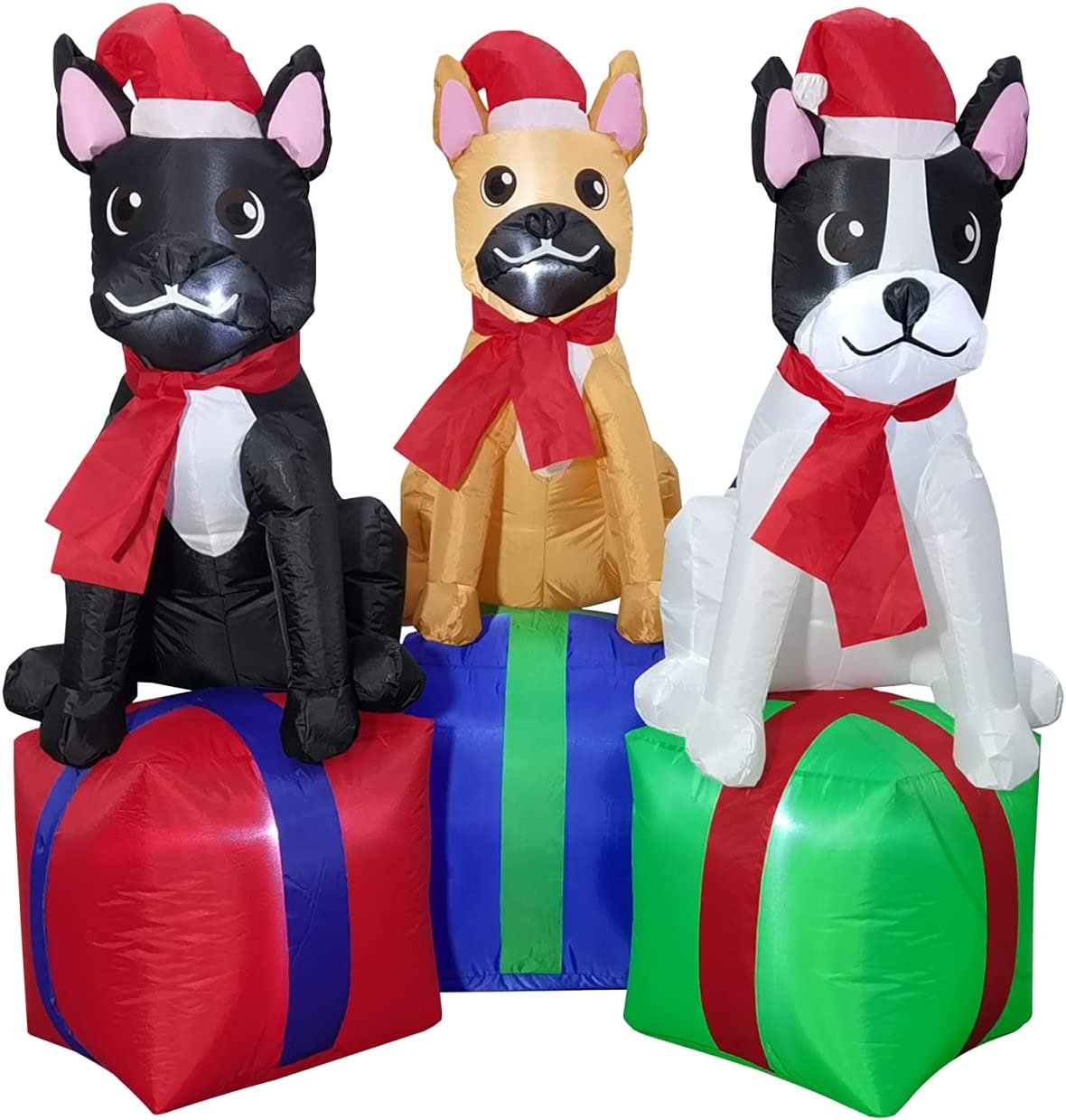 Lights Outdoor Indoor Christmas Inflatable LED Lighted French Bulldog