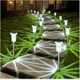 thumbnail image 1 of Lights Outdoor  Waterproof 6000K Cold White LED Stainless Steel Stake for Pathway Yard Garden Driveway Solar Powered Outside Decor, 1 of 14