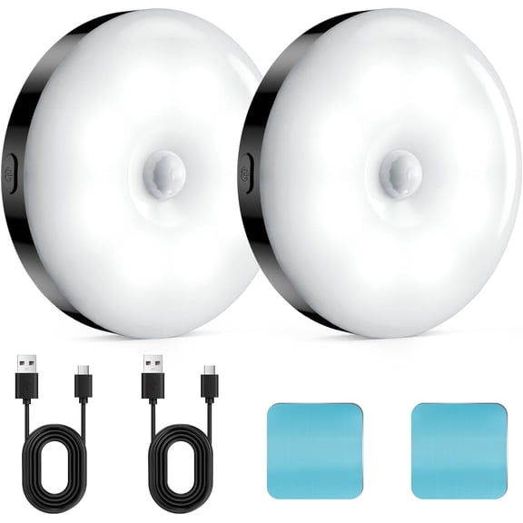 Lights,  Puck Lights,  Motion Sensor Night Light, 3 Operating Modes, Adjustable Brightness,Under Cabinet Lightins for , Closet, Kitchens (2 ).