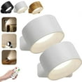 thumbnail image 1 of Lights of Sweden Wall Lamps, Led Light of Sweden Wall Lights,3 Color Temperatures & Dimmable Magnetic 360° Rotation, with Remote Control for Display, Artwork (White*2), 1 of 8