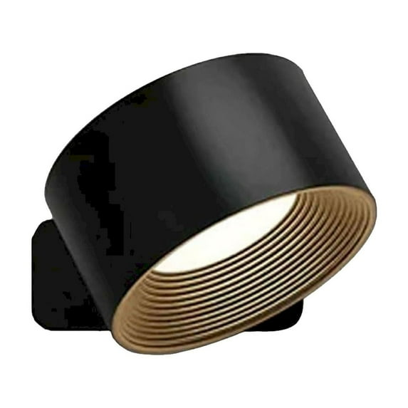 Lights of Sweden Wall Lights, Rechargeable Battery Operated Wall Sconce, 360°Rotation Wall Mounted Sconces, Indoor Mini LED Wall Lamps for Reading Light and Household Lighting(Black) 3.15x1.3"