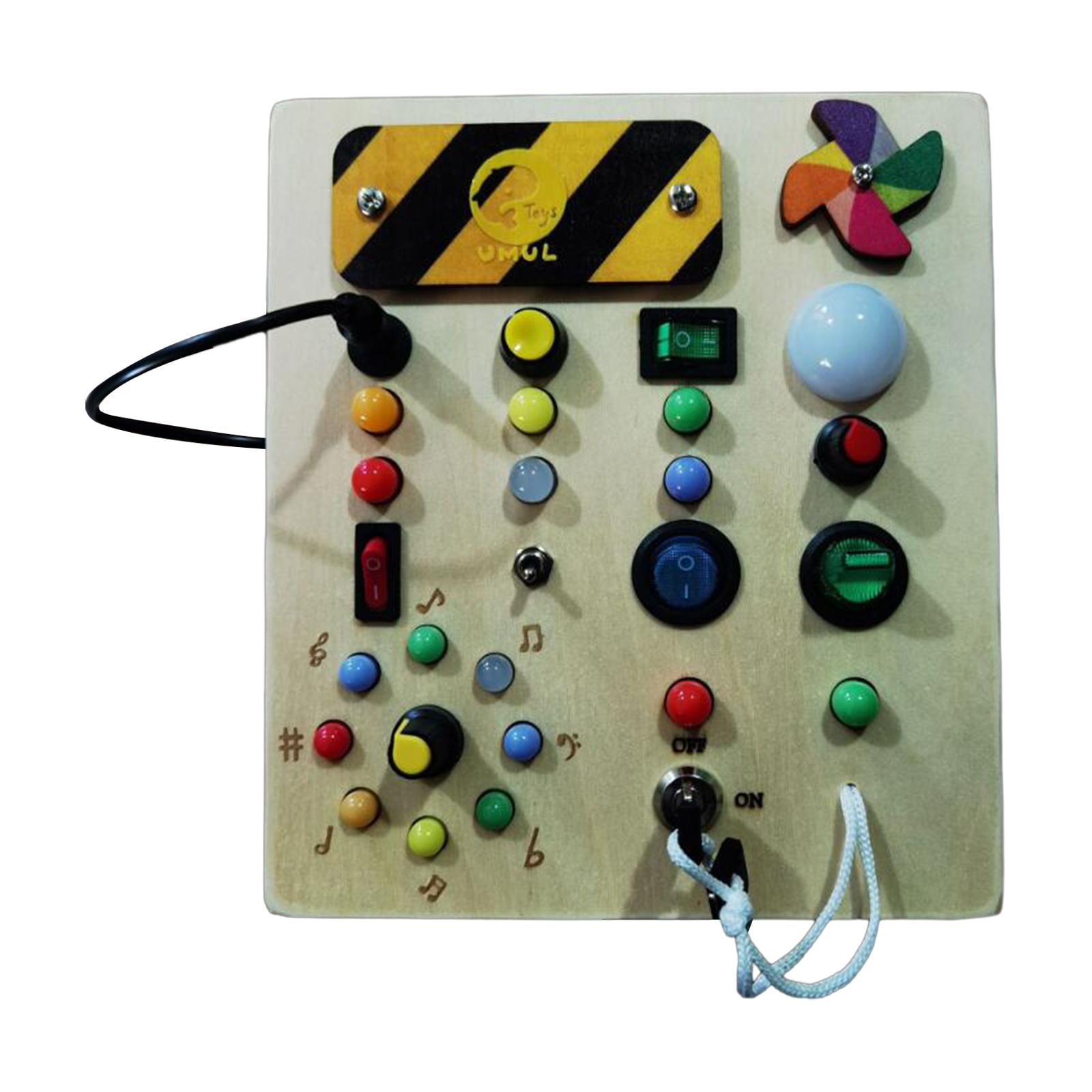 Lights Switch Busy Board Montessori Toy Wooden Control Panel Educational Toys Learning Skill Toy