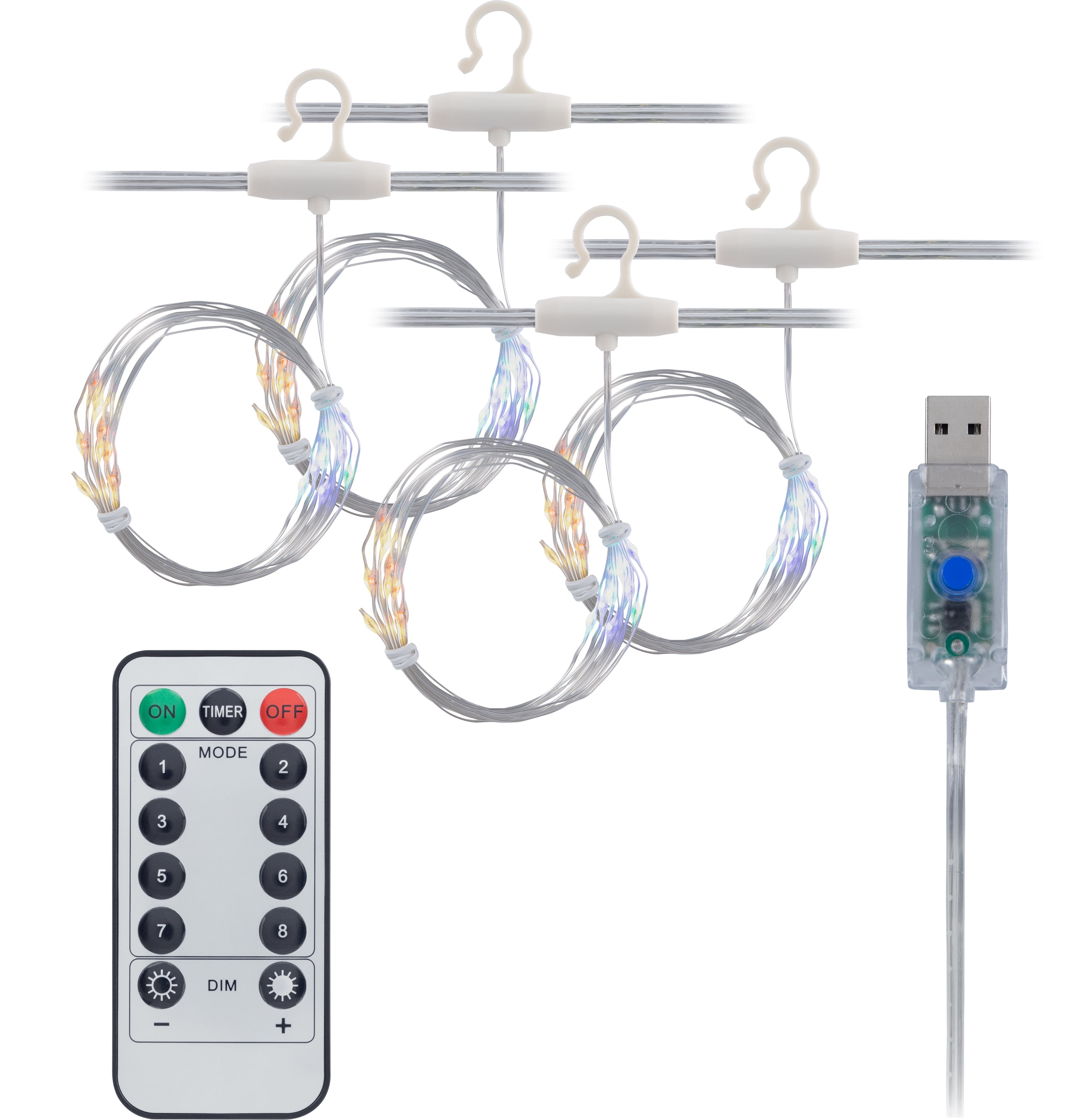 Lights by Night LED Curtain Fairy Lights, Multicolor, 88 Lights, 36in by 84in, 62422