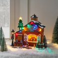 Lights4fun, Inc. Christmas Village Tree Farm PreLit Multicolored LED Battery Operated Light Up