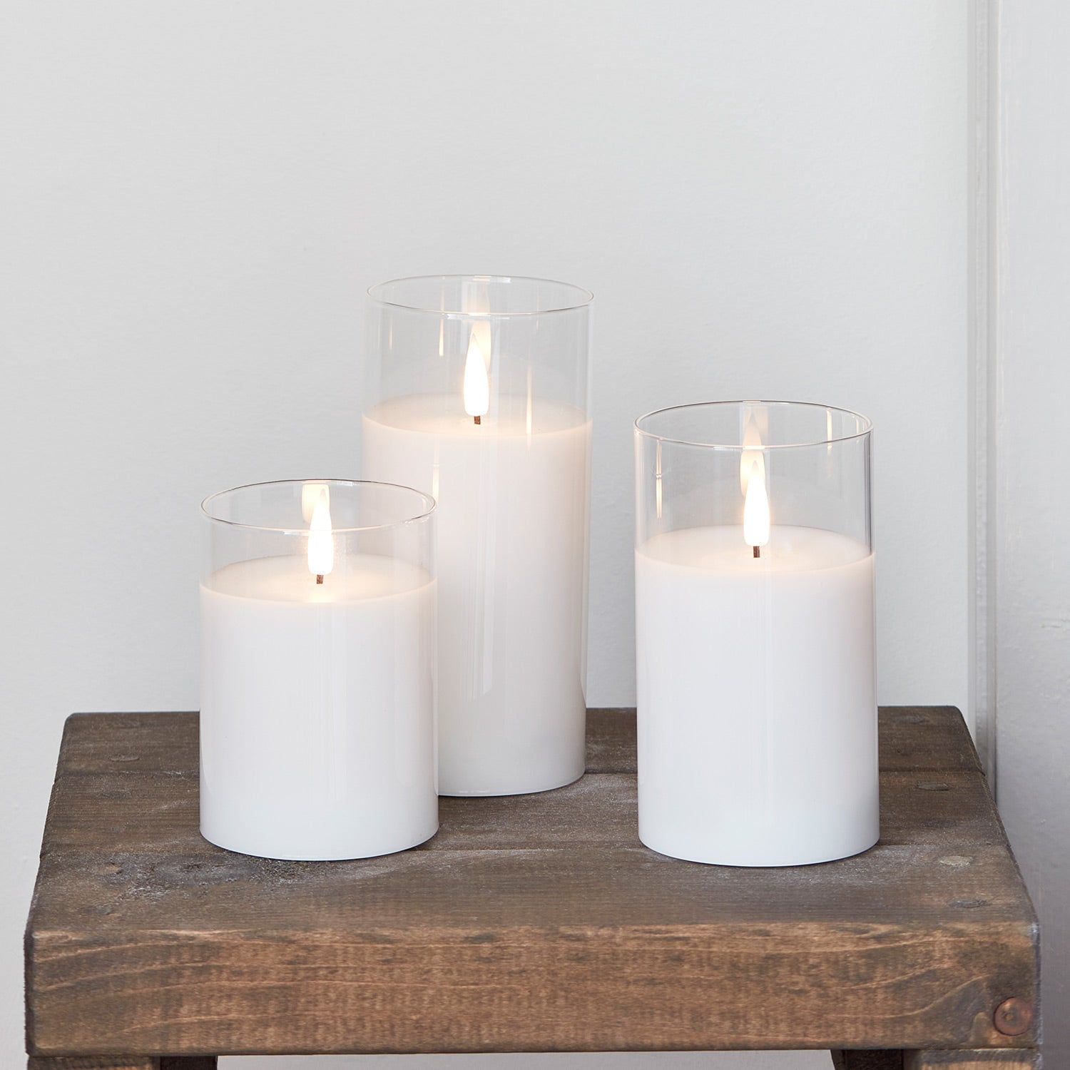 Reed Candle Clear Glass Candle – White Wax, 4, Joe V's Smart Shop