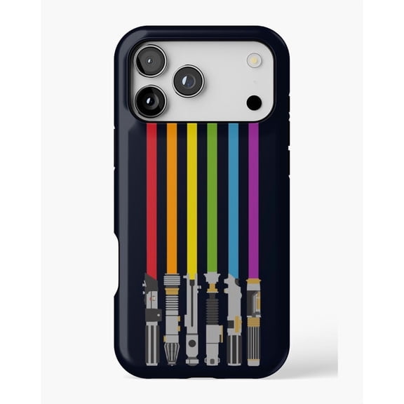 Lightsaber Rainbow H539 Premium Durable Case for iPhone 17 16 15 14 13 12 11 Pro Max – Unisex Style