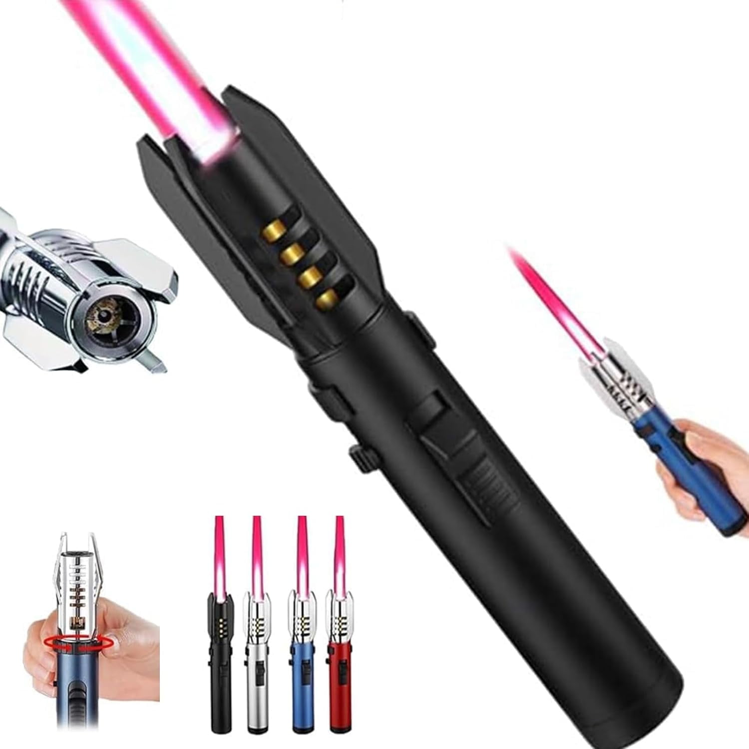 Lightsaber Refillable Lighter, Windproof Direct-fire Long-handle Handheld Spray Gun, High-temperature Resistant Welding Torch, Outdoor Igniter