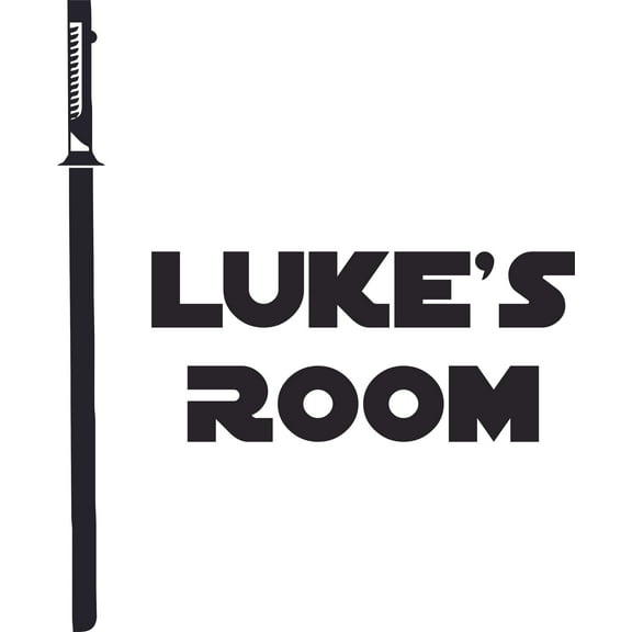 Lightsaber Star Wars Cartoon Character Customized Wall Decal - Custom Vinyl Wall Art - Personalized Name - Baby Girls Boys Kids Bedroom Decal Room Wall Art Sticker Decoration Size (20x18 inch)