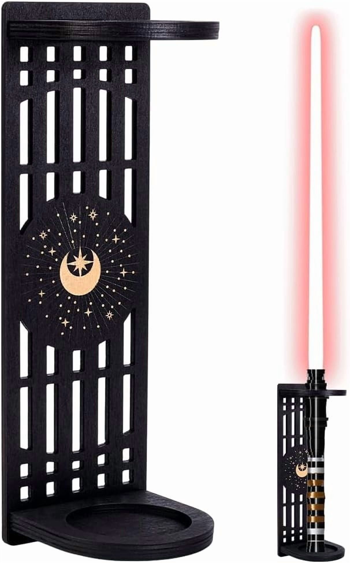 Lightsaber Walls Mount Rack Wood Wall Mounted Racks Black Rectangle ...