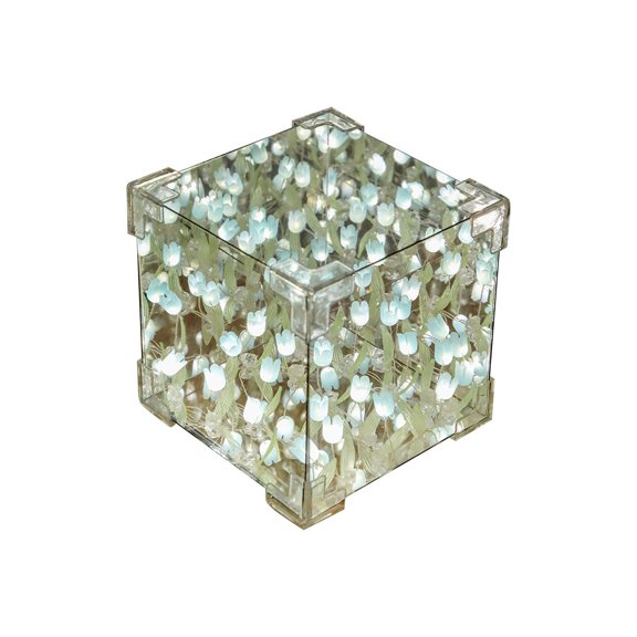 LightsforBedroom, Flower Night Light, Battery Powered Led Lights, 4.7X4.7inCube, Tabletop Decor, Floral Decorations, Diy Craft Kit, Bedroom Led Lights, 1 Pc, 30 Blooms