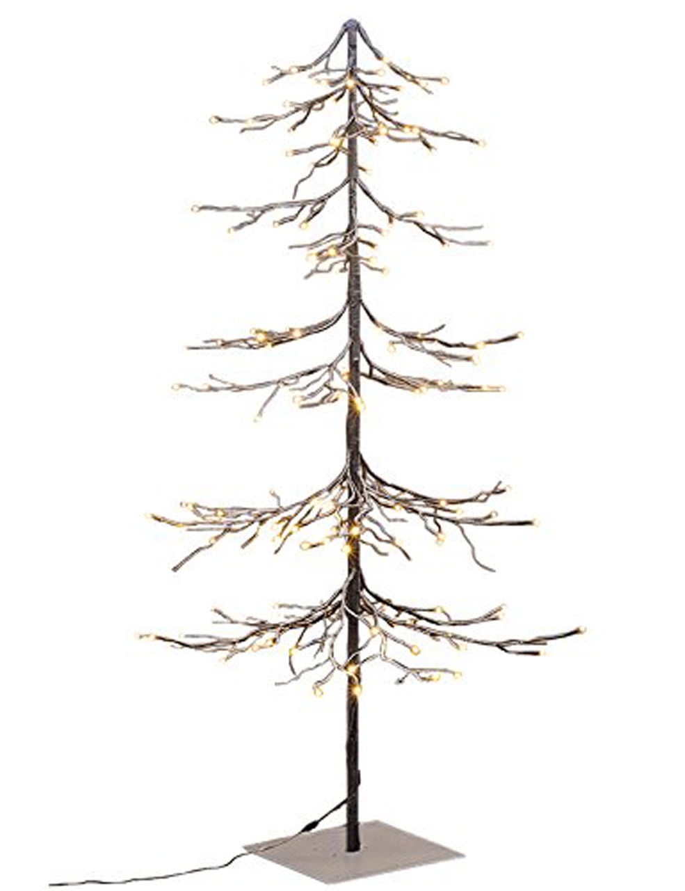 6-Foot White Fir Snow Tree with Warm LED Lights