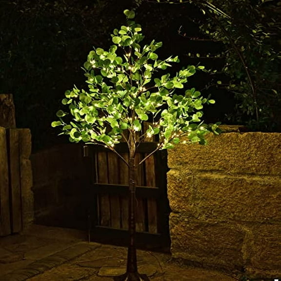 Lightshare 6FT Lighted Eucalyptus Tree 270L Warm White LED Artificial Greenery with Lights for Wedding Holiday Home Party Decoration Indoor Outdoor