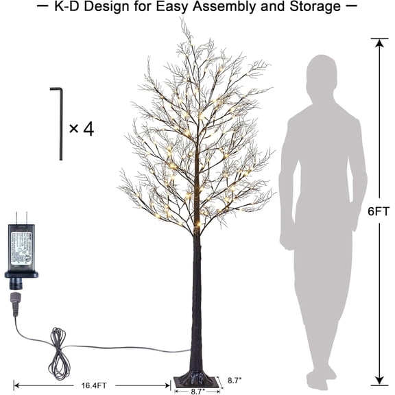 Lightshare 6FT Lighted Willow Tree with 120 Warm LED Lights