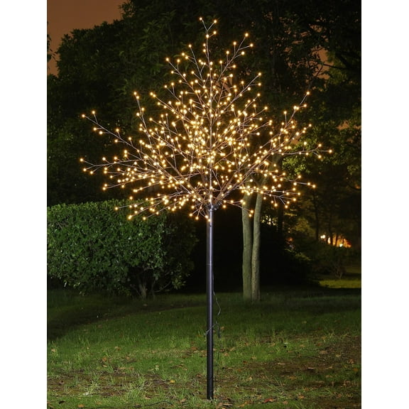 Lightshare 8 Feet Blossom City Tree, 600 LED Lights, Warm White