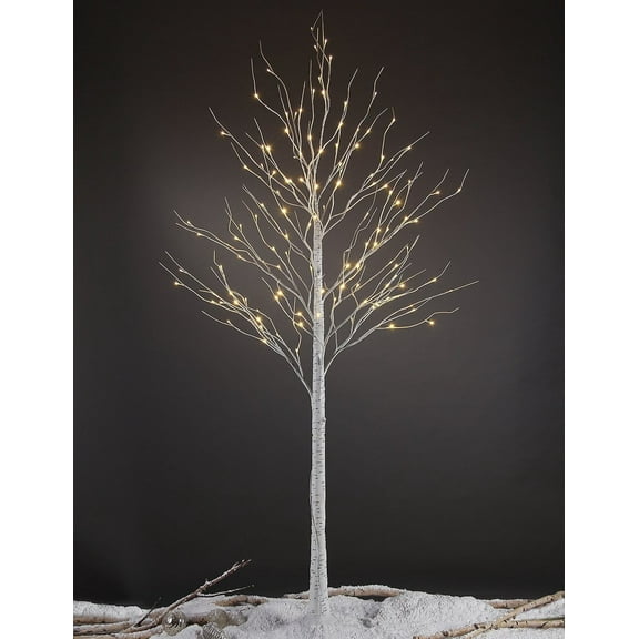 Lightshare 8 ft. 132 LEDs Birch Tree, Christmas Tree and Wedding Decoration, Warm White Lights