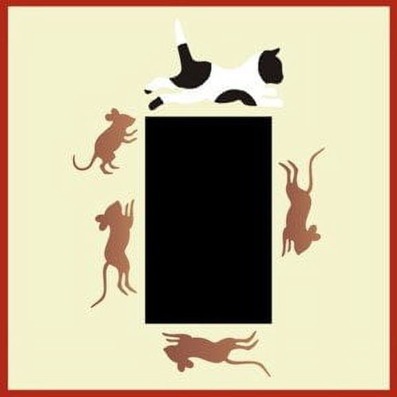 Lightswitch Cat & Mice Stencil - Children Kids Drawing Sidewalk Chalk Washable Plastic Fun Art DIY Template Reusable Laser Cut Mylar Template for Painting Home Decor DIY Crafts - The Artful Stencil