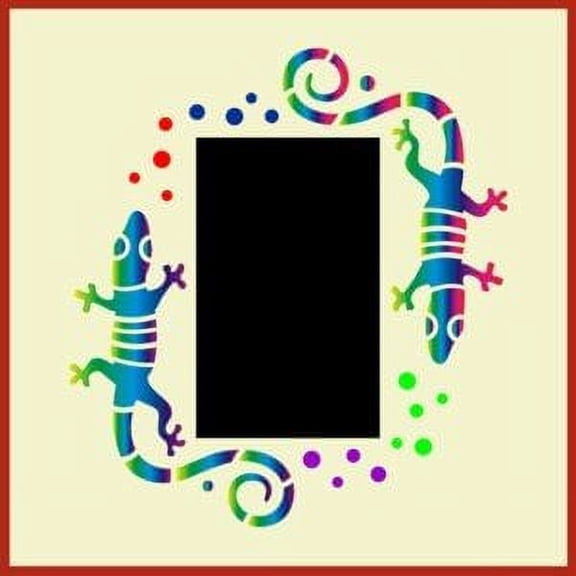 Lightswitch Gecko Stencil - Children Kids Drawing Sidewalk Chalk Washable Plastic Fun Art DIY Template Reusable Laser Cut Mylar Template for Painting Home Decor DIY Crafts - The Artful Stencil
