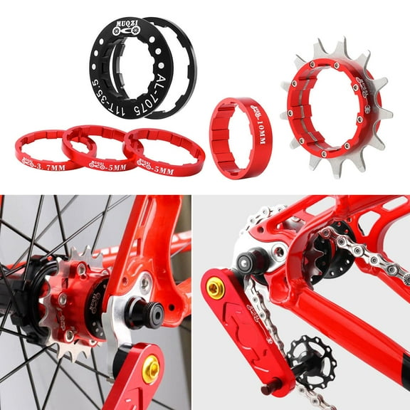 Lightweight 13T Cassette Single Cog Component Aluminum Alloy Adapter Flywheel Gear Accessory Cassette Cog Fixed Single - red