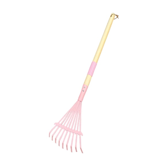 Lightweight 14-Teeth Hand Rake for Beach Combing, Zen Garden Landscaping and Sandbox Maintenance(Pink-69CM)