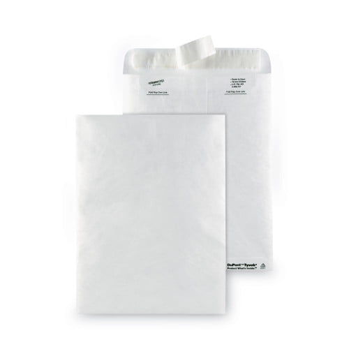 1Pack Survivor Lightweight 14 lb Tyvek Catalog Mailers, #10 1/2, Square Flap, Redi-Strip Adhesive Closure, 9 x 12, White, 50/Box (R1462)