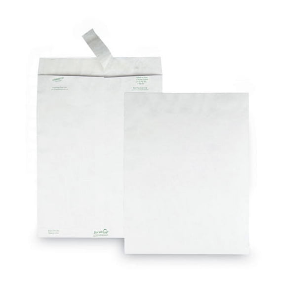 "Lightweight 14 lb Tyvek Catalog Mailers, #13 1/2, Square Flap, Redi-Strip Adhesive Closure, 10 x 13, White, 50/Box | Bundle of 10 Boxes"