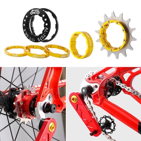 Lightweight 14T Single Flywheel Adapter Set Removeable Sprocket Cog Fixed Gear for Compnt Bike - gold