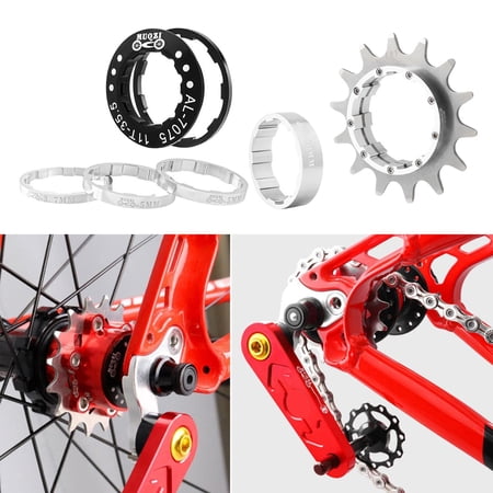 Lightweight 14T Single Flywheel Adapter Set Removeable Sprocket Cog Fixed Gear for Compnt Bike -