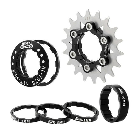 Lightweight 18T Single Cassette Set Freewheel Aluminum Alloy Adapter Sprocket Component Hub Refit Parts Bike - Black