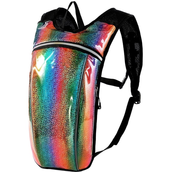 Lightweight 2 Liter Water Bladder Active Running and Hiking Backpack, Rainbow
