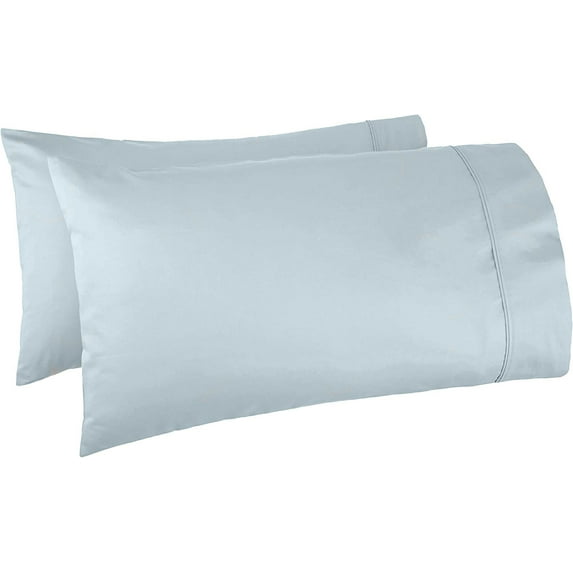 Lightweight 2 Pack Microfiber Pillowcases - Super Soft, Breathable & Easy Care- Standard 20" x 30" (Light Blue, Set of 2 Pillowcases)