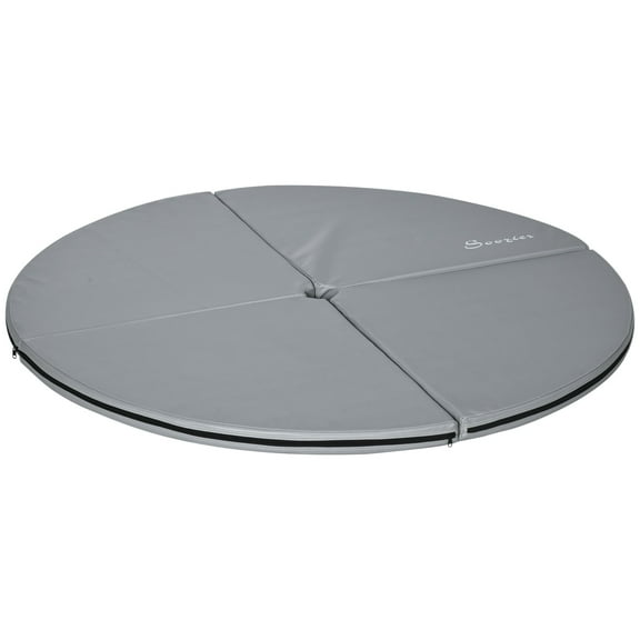 Lightweight 2" Thick Portable Pole Dance Mat with Carrying Handle, Light Gray