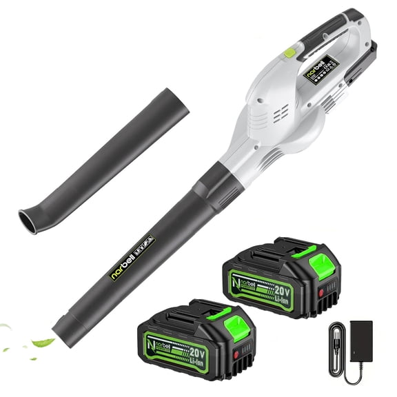 Lightweight 20V Cordless Leaf Blower - 320 CFM, 145 MPH Electric Blower for Lawn & Yard Care, Snow Blowing - Includes 2x 4.0Ah Batteries & Charger