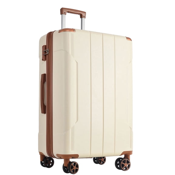 Lightweight 24-Inch Hardshell Luggage with Durable ABS and Double Spinner Wheels for Travel